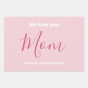 Hoja De Papel De Regalo Te Ama Mamá Rosa Minimalista