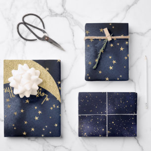 Hoja De Papel De Regalo Te amo a la luna y al Personalizado de atrás