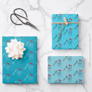 Hoja De Papel De Regalo Te Amo - Lenguaje de Rótulo - Conciencia Sorda