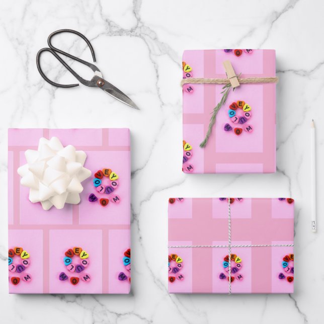 Hoja De Papel De Regalo Te amo mamá (Anverso)