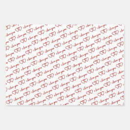 Hoja De Papel De Regalo Te Amo Romántico Corazones Rojas de San Valentín