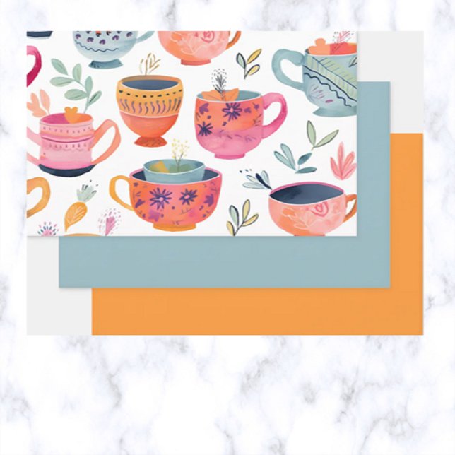 Hoja De Papel De Regalo Té Cups (Subido por el creador)