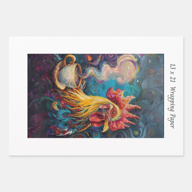 Hoja De Papel De Regalo Té de gallinas francesas decoupage (Anverso)