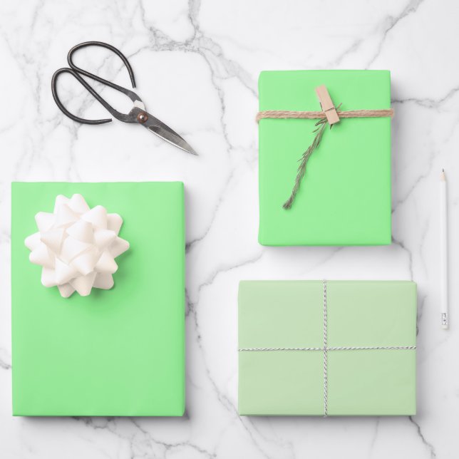 Hoja De Papel De Regalo Té de menta clara tonos verdes tonos 3 tonos (Anverso)