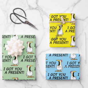 Hoja De Papel De Regalo ¡TE TRAJE UN REGALO! gallina gritona