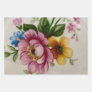 Hoja De Papel De Regalo Tea Cup Floral Bouquet