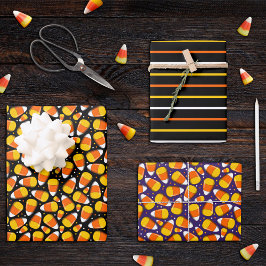 Hoja De Papel De Regalo Team Candy Corn Halloween