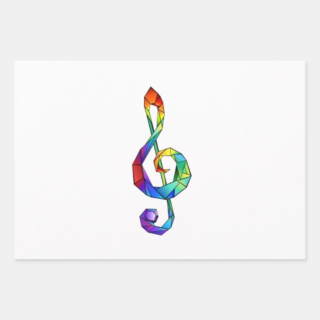 Hoja De Papel De Regalo Tecla musical arcoiris tremendo clef (Anverso)