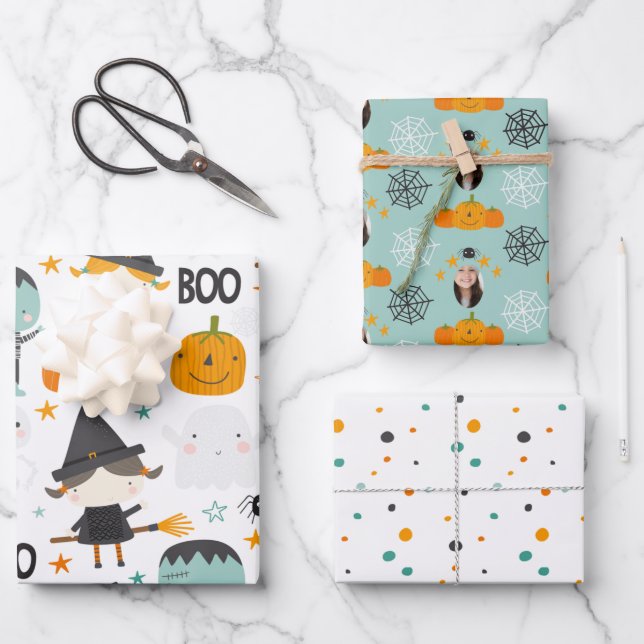 Hoja De Papel De Regalo Tejido y calabaza personalizados (Anverso)