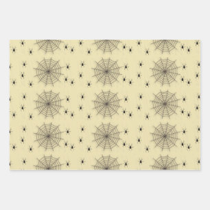 Hoja De Papel De Regalo telaraña y arañas en la pared