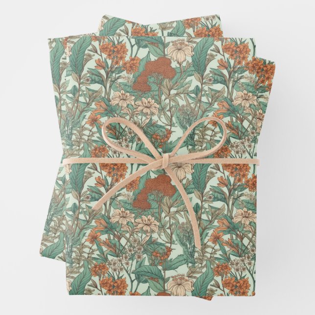 Hoja De Papel De Regalo Tema botánico (In situ)