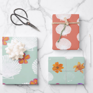 Hoja De Papel De Regalo Tema del Fiesta de la playa costera "Shell-ebració