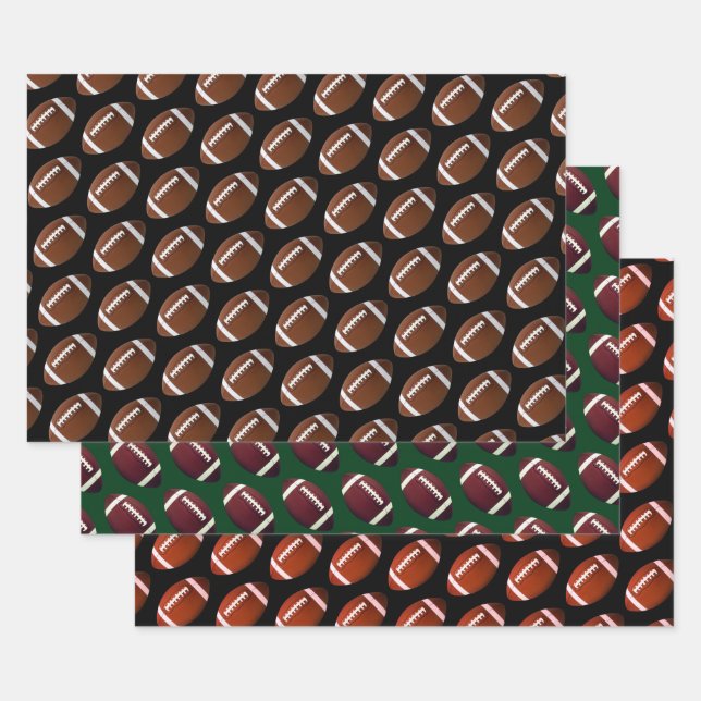 Hoja De Papel De Regalo Tema del fútbol americano (Set)