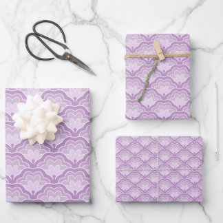 Hoja De Papel De Regalo Tema floral tonos de púrpura
