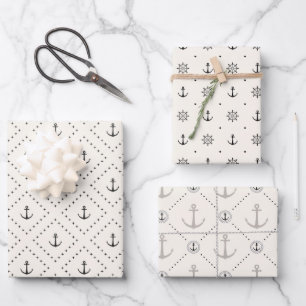 Hoja De Papel De Regalo Temas náuticos de anclas Away