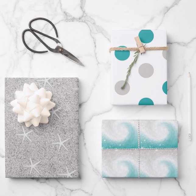 Hoja De Papel De Regalo Temática de Ocean Beach (Anverso)