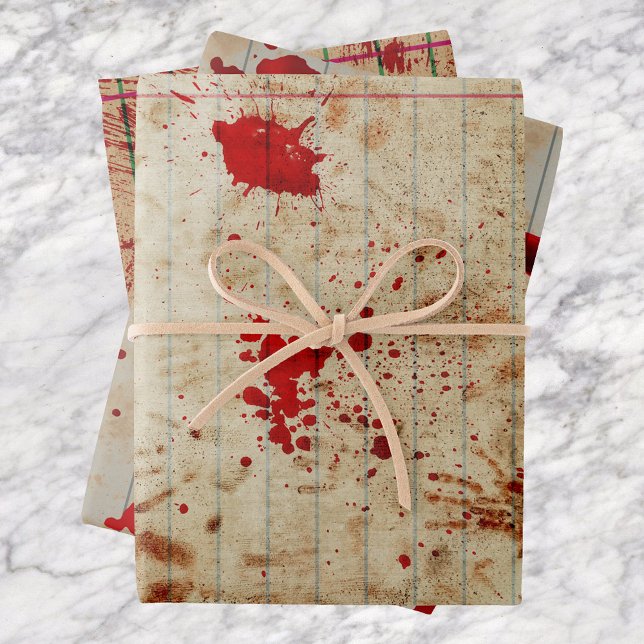 Hoja De Papel De Regalo Temor de sangre roja sangriento en Halloween (Subido por el creador)