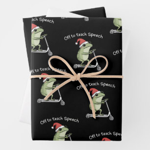 Hoja De Papel De Regalo Terapeuta del habla de Navidad SLP Comunicación 