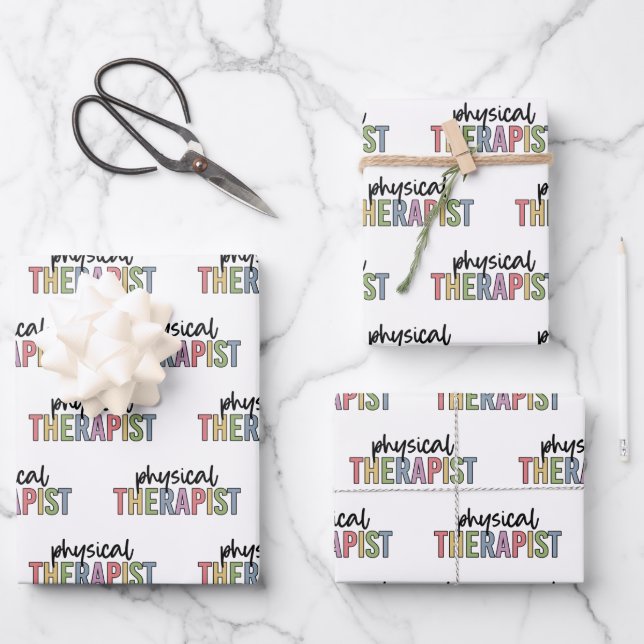 Hoja De Papel De Regalo Terapia física PT Graduado Fisioterapia (Anverso)