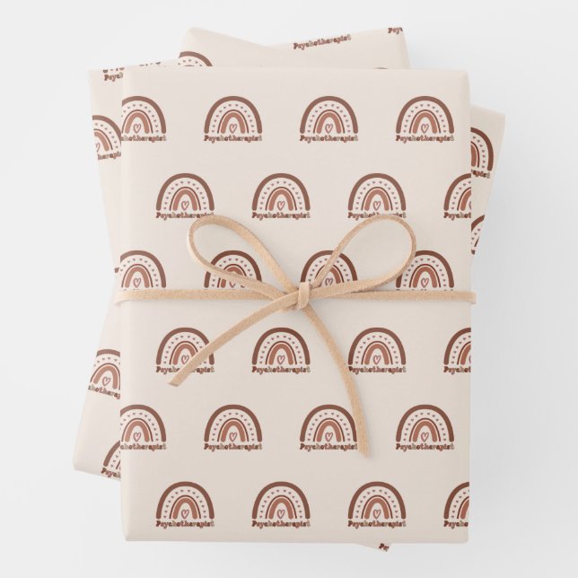 Hoja De Papel De Regalo Terapia psicoterapeuta del arcoiris del Boho (In situ)