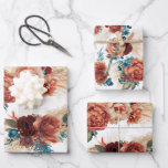Hoja De Papel De Regalo Terracota azul verde azulada Floral Pampas Grasa B<br><div class="desc">Pampas pasto y terracota flores azules verde azuladas patrón de envolver papeles</div>