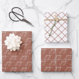 Hoja De Papel De Regalo Terracotta Joy Holiday