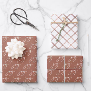 Hoja De Papel De Regalo Terracotta Joy Holiday