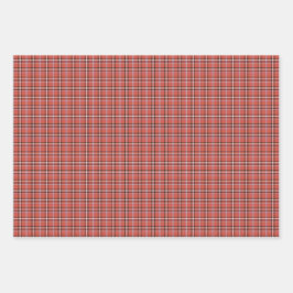 Hoja De Papel De Regalo Terracotta Red Plaid Retro Color