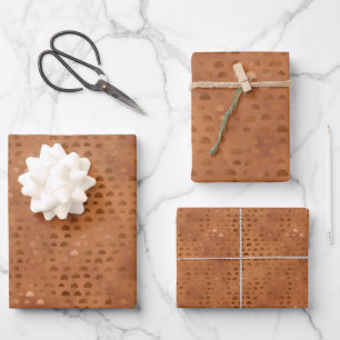 Hoja De Papel De Regalo Terracotta Shimmer Geométrico