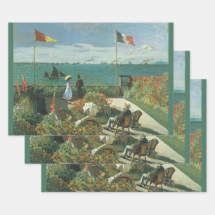 Hoja De Papel De Regalo Terraza junto al mar de Claude Monet