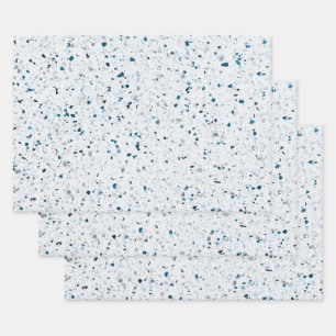 Hoja De Papel De Regalo Terrazzo elegante Verde azulado Azul Verde Azul Re