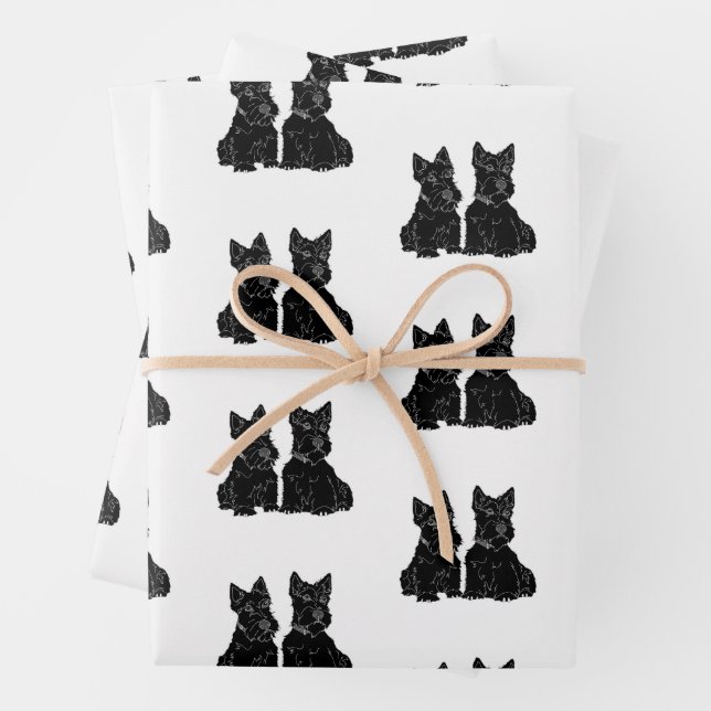 Hoja De Papel De Regalo Terriers Escoceses  (In situ)