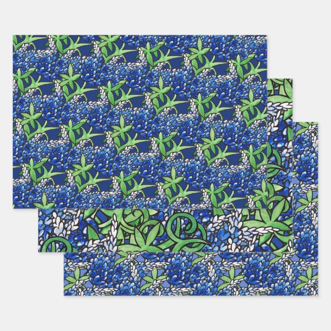 Hoja De Papel De Regalo Texas Bluebonnet Texan Love Flower (Set)