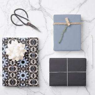 Hoja De Papel De Regalo Textil Azul Sofisticado