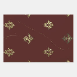 Hoja De Papel De Regalo Textiles antiguos marrones para vacaciones en cual