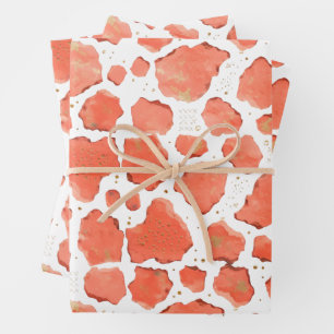 Hoja De Papel De Regalo Textura de ágata coral Moderno regalo de piedra ab