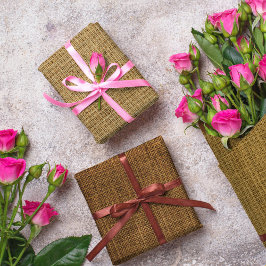 Hoja De Papel De Regalo Textura de Burlap Realista Simple Rústica Marrón c