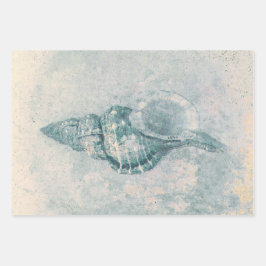 Hoja De Papel De Regalo Textura de la playa Verde azulada beige vintage de