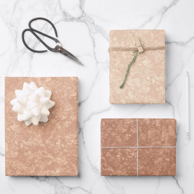 Hoja De Papel De Regalo Textura de Mármol Beige Terrazzo (Anverso)