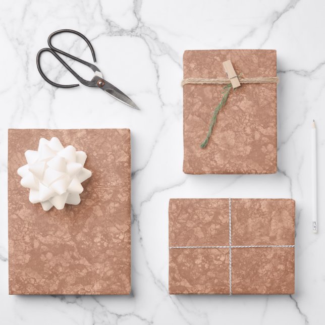 Hoja De Papel De Regalo Textura de Mármol Beige Terrazzo (Anverso)