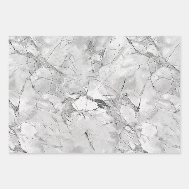 Hoja De Papel De Regalo Textura de mármol gris "vena de piedra real" envol (Anverso)