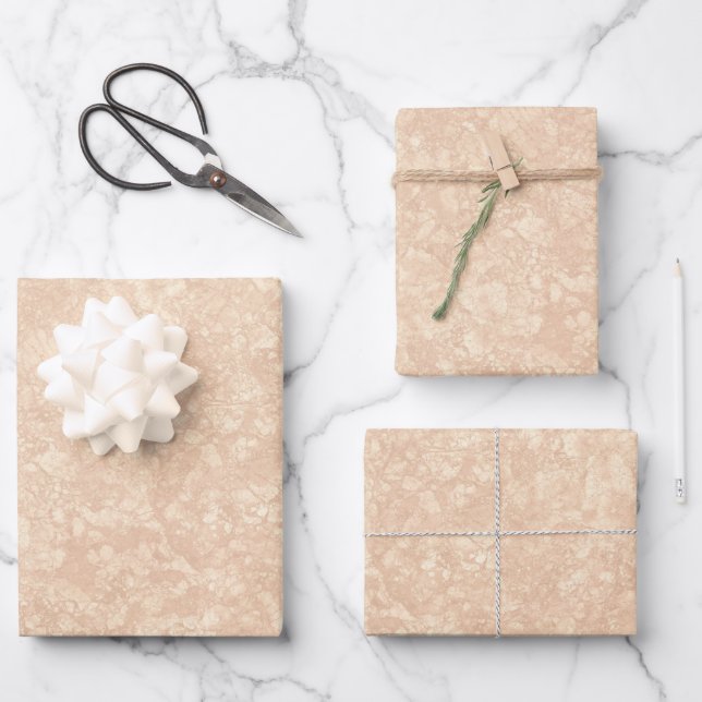 Hoja De Papel De Regalo Textura de mármol marble terrazo beige claro (Anverso)