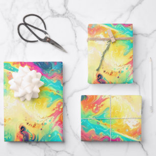 Hoja De Papel De Regalo Textura fractal abstracta