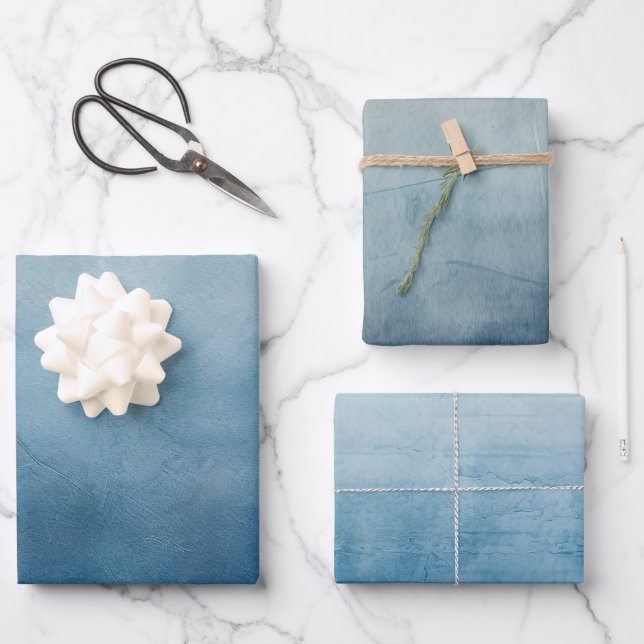 Hoja De Papel De Regalo Textura gris azul (Anverso)