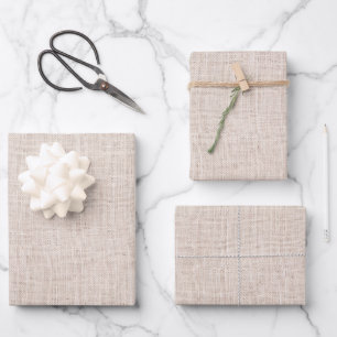 Hoja De Papel De Regalo Textura rústica beige falsa burlap