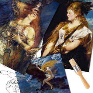 Hoja De Papel De Regalo Textura rústica Vintage Viking Woman Desnuda Hombr