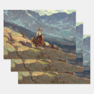 Hoja De Papel De Regalo “The Lone Packer” Arte Occidental por Edgar Payne