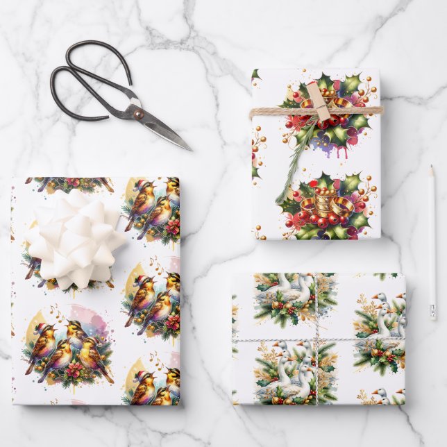 Hoja De Papel De Regalo The Twelve Days of Christmas (Anverso)