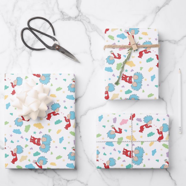 Hoja De Papel De Regalo Thing One Thing Two Sweet Things Pattern (Anverso)