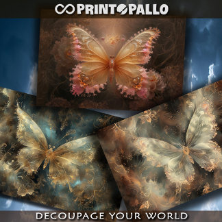 Hoja De Papel De Regalo Three dreamy abstract butterflies -